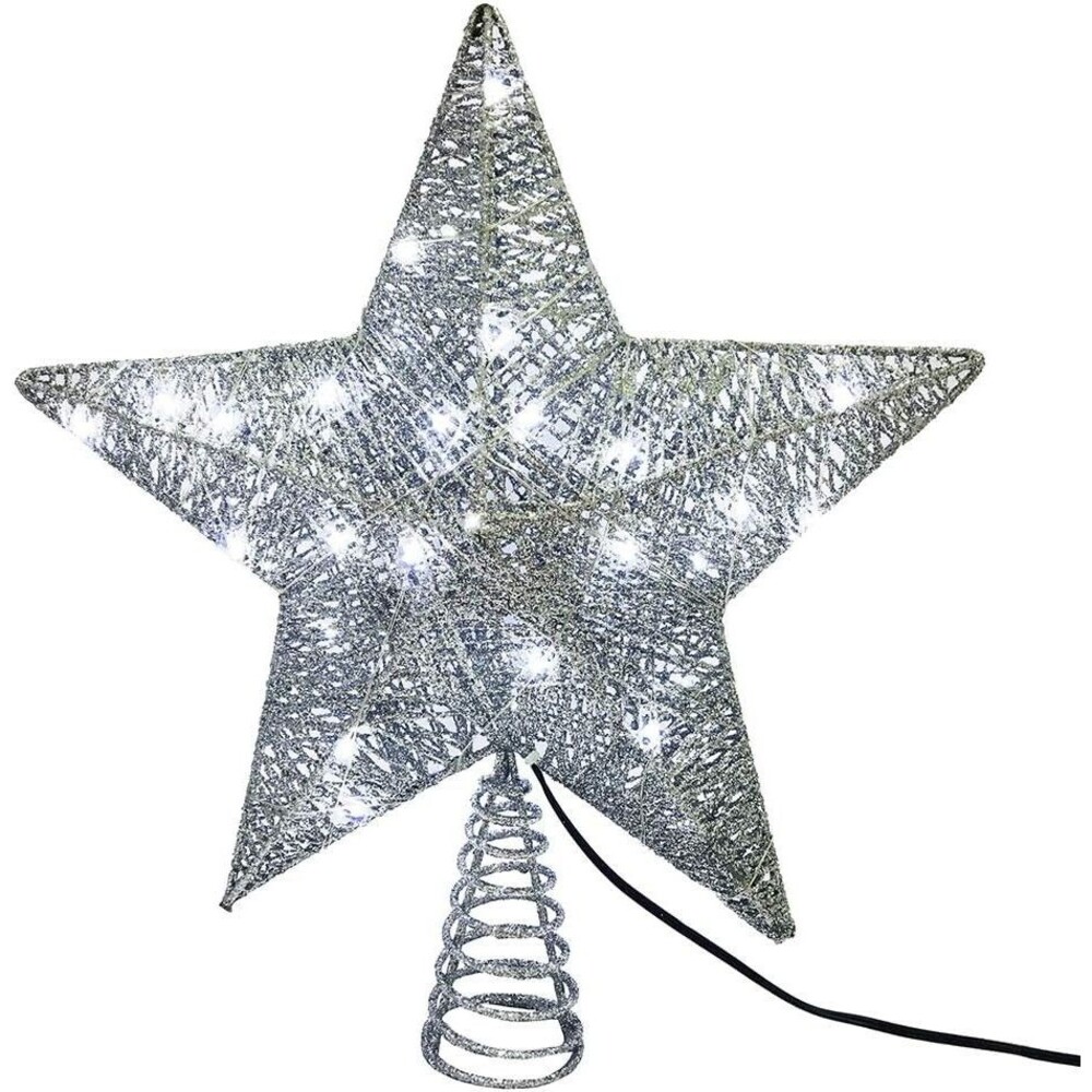 AI Kurt Adler 45-Light 10-Inch 5-Point LED Silver Star Treetop